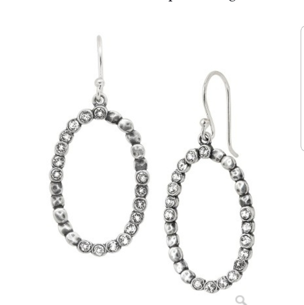 Oval Glitz Drop Earrings